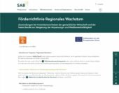 Sachsen – SAB Förderrichtlinie Regionales Wachstum mit 210.000€ CASH Zuschuss