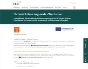 Sachsen – SAB Förderrichtlinie Regionales Wachstum mit 210.000€ CASH Zuschuss